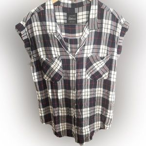 Jachs Girlfriend Blue Plaid sleeves button down